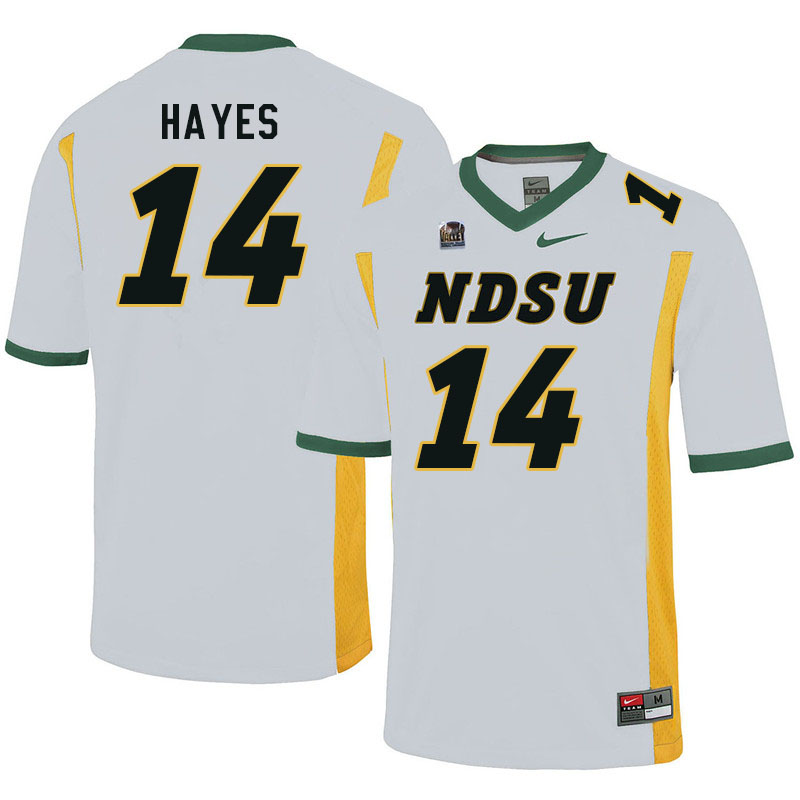 Men #14 Nathan Hayes North Dakota State Bison College Football Jerseys Sale-White - Click Image to Close
